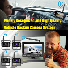Wireless Backup Camera for Truck RV Bus, VECLESUS VMW7-4C 1080P Digital Wireless Backup Camera System, 4 Wireless Cameras for Side, Front and Rear View, Maximum Transmission Distance Over 100FT(30M)