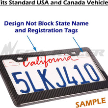 Mega Racer License Plate Frame Carbon Fiber 2 x Stainless Steel Printed Carbon Fiber License Plate Frame Front and Rear Holder with Steel Screws, Carbon Fiber License Frame JDM License Plate Frame