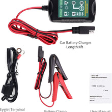6V 12V 1.5A Trickle Battery Charger, Universal Power Battery Maintainer for Car, Automotive, Vehicle, Motorcycle, Lawn Mower, Marine, Boat, Snowmobile, ATV, RV, SLA AGM GEL CELL Lead Acid Battery