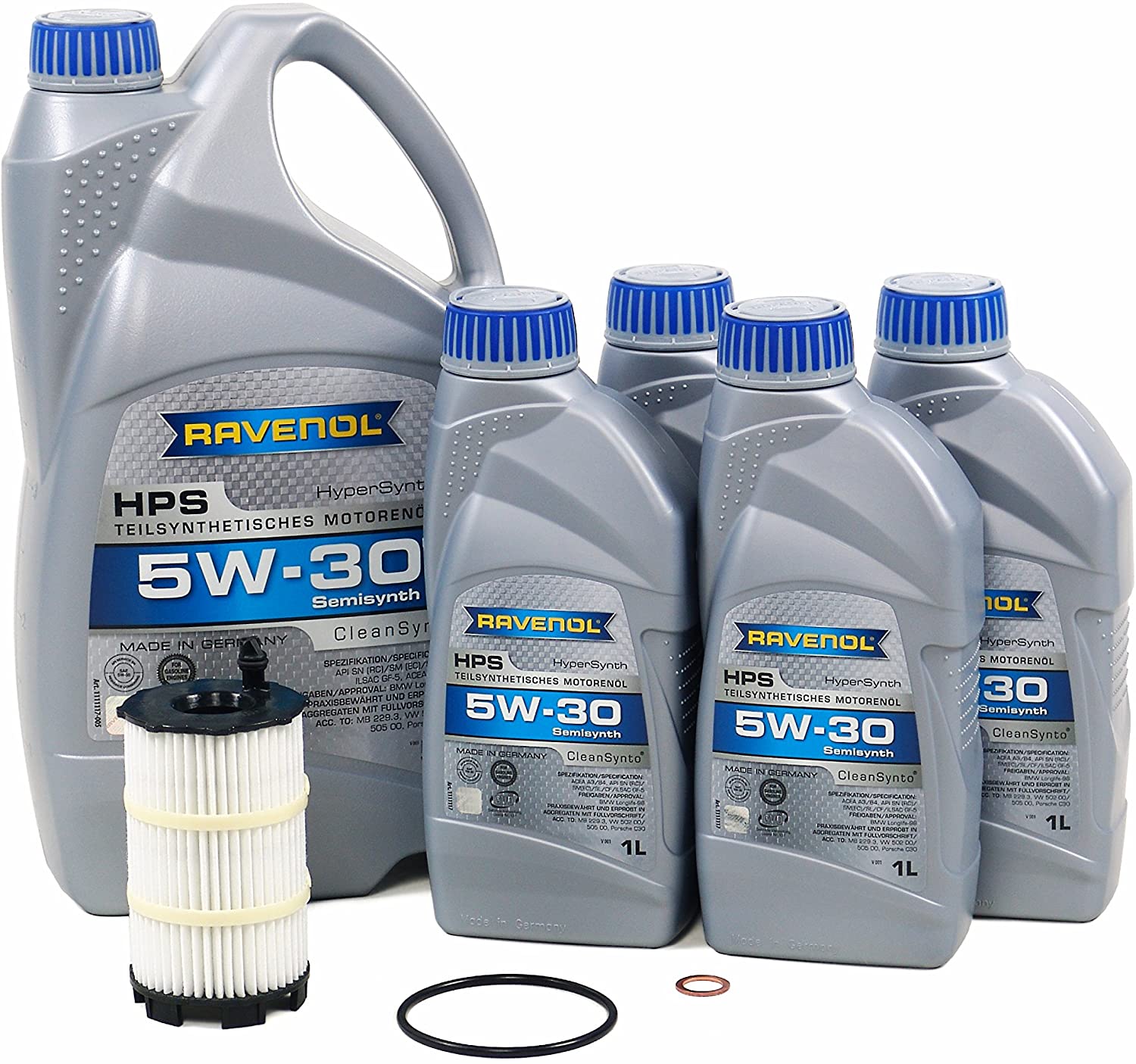 Blau J1A5076-E Motor Oil Change Kit - Compatible with 2007-08 Audi RS4 w/ 8 Cylinder 4.2L Engine - 5w30