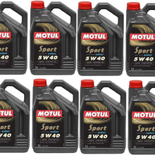 Motul 105700 Set of 8 Sport 5W-40 Motor Oil 5-Liter Bottles