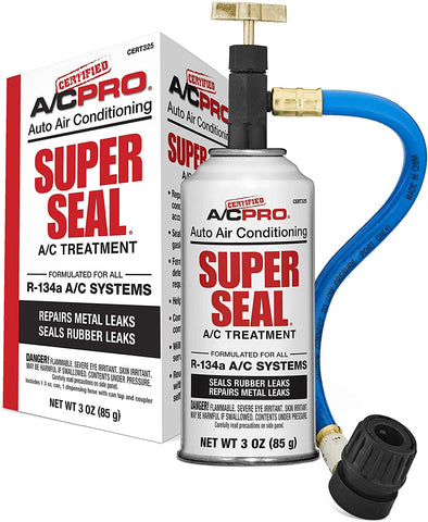 InterDynamics Certified AC Pro Car Air Conditioner R134A Refrigerant Stop Leak Kit, for Rubber and Metal Leaks in O Rings and Hoses, 3 Oz, CERT325-6