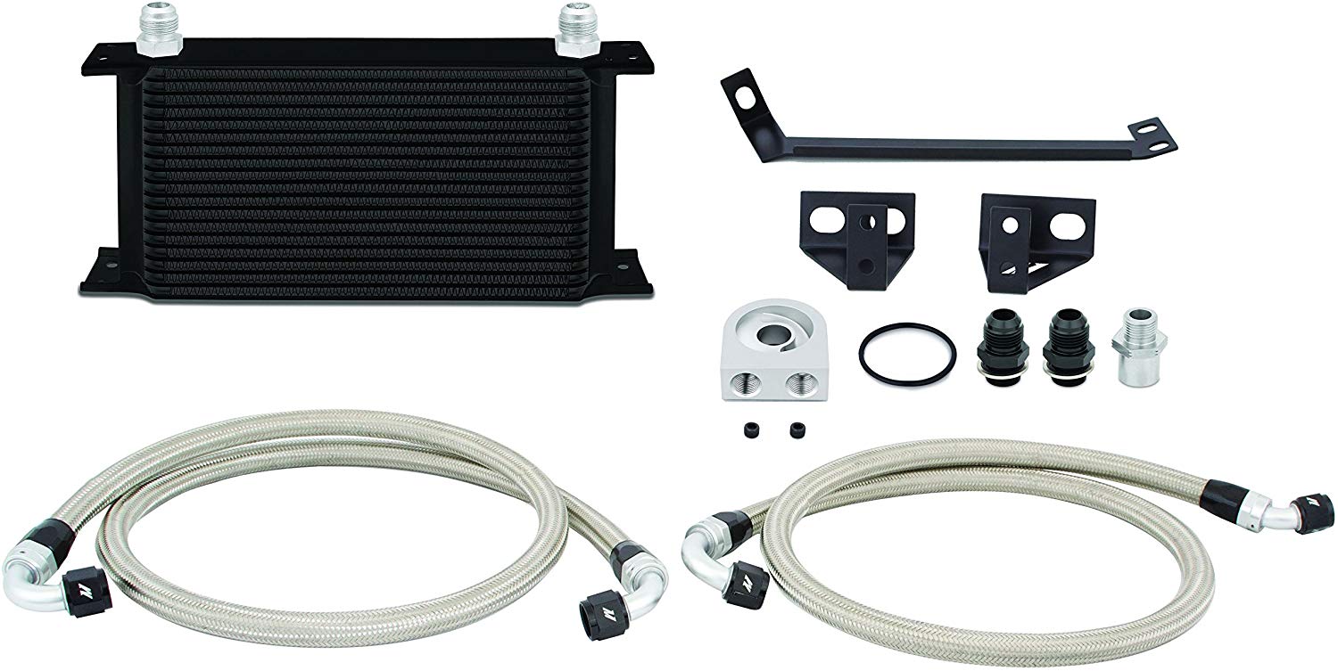 Mishimoto MMOC-MUS4-15BK Black Ford Mustang Eco Boost Oil Cooler Kit, 2015+