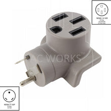 AC WORKS EV Charging Adapter for Tesla Use (14-30 30A 4-Prong Dryer to 50A RV/Tesla)