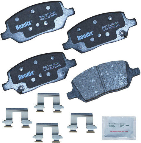 Bendix CFC1093 Premium Copper Free Ceramic Brake Pad (with Installation Hardware Rear)