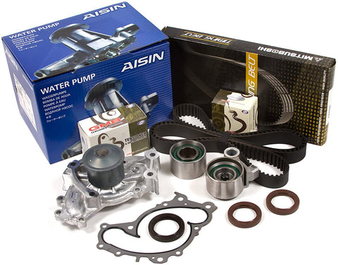 Evergreen TBK257MWPA Compatible With 95-04 Toyota Avalon Solara Lexus 3.0L 1MZFE Timing Belt Kit AISIN Water Pump