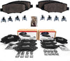 Beefed Up Brakes Heavy Duty Front & Rear Ceramic Brake Pad Kit w/hardware and grease Compatible with 2007-2018 Jeep Wrangler JK/JKU
