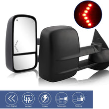 Towing Mirrors fit for 2007-2013 Chevy Silverado GMC Sierra fit for 2014 Silverado GMC Sierra 2500HD 3500HD with Power Glass LED Arrow Turn Signal Light Heated Extendable Pair Set