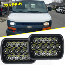 7" x 6" 45W 15-LED replacement Sealed Beam Black Housing Headlight H6052 H6054 H6014
