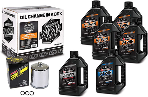 Maxima Racing USA 90-069016PC Chrome Evolution Mineral 20W-50 Filter Complete Oil Change Kit