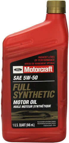 Genuine Ford Fluid XO-5W50-QGT SAE 5W-50 Full Synthetic Motor Oil - 1 Quart Bottle