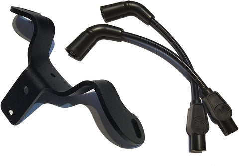 JBSporty Coil and Ignition Relocation Bracket w/Black Taylor Wires Harley Davidson Sportster, Nightster, 72, 48 Iron Roadster 883 1200