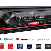 JVC KD-X260BT Built-in Bluetooth, AM/FM, USB, MP3, Pandora, Spotify, iHeartRadio Digital media receiver, Works with Apple and Android Phones, iPod/iPhone Music Playback / FREE ALPHASONIK EARBUDS