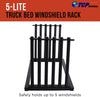 TCP Global 5-Lite Truck Bed Windshield Rack - Mobile 5 Slot Auto Glass Cargo Protection Management Rack - Safety Rubber Foam Pads, Mast Locks - Replacement Windshield Window Holder