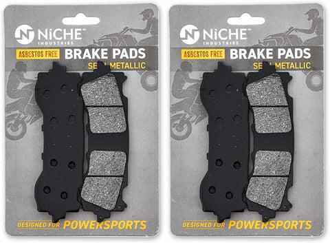 NICHE Brake Pad Set For Honda Goldwing 1800 F6B 06455-MKC-A01 Front Semi-Metallic 2 Pack