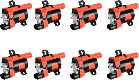 ENA Round Direct Ignition Coil Set of 8 Compatible with 2001-2006 GMC Yukon XL 6.0L 2003-2007 Chevrolet Express 1500 3500 Silverado