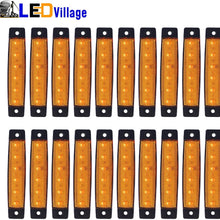 (Pack of 20) LEDVillage 20 Pcs 3.8" 6 LED Amber Side Marker Lights, Amber Trailer Marker Lights, Rear Side Marker Lamp Amber, Led Marker Lights for Trucks, Cab Marker, RV Marker light Yellow
