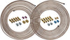 4LIFETIMELINES Copper-Nickel Brake Line Tubing Coil and Fitting Kits, 3/16 & 1/4, 25 ft, 2 Kits