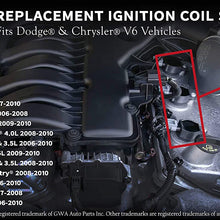 Ignition Coil Pack Set of 6 - Compatible with Dodge & Chrysler V6 2.5L 2.7L 3.5L Vehicles - Replaces 4606869AA - Fits Magnum, Charger, Nitro, Challenger, 300-2006, 2007, 2008, 2009, 2010