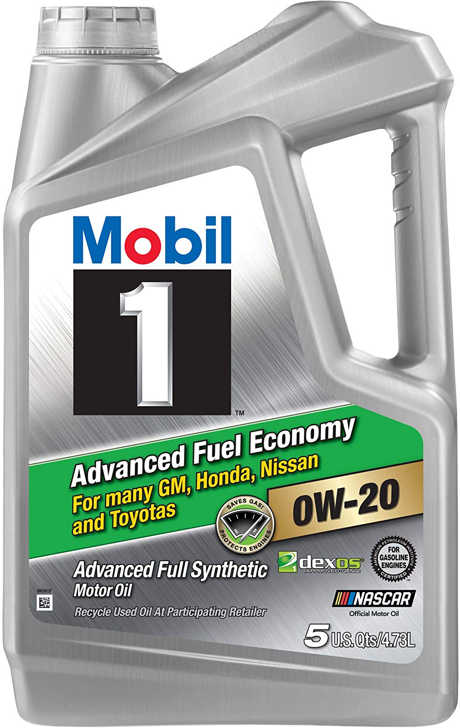 Mobil 1 0W-20 Advanced Fuel Economy Full Synthetic Motor Oil, 5 qt. 2 Pack