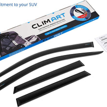 CLIM ART Incredibly Durable Rain Guards Suitable for Mitsubishi Outlander Sport 2011-2020, Original Tape-on Window Deflectors, Vent Window Visors, Dark Smoke, 4 pcs. - 411046
