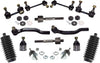 PartsW 16 Pc Complete Suspension Kit for Honda Accord 1998-2002 / Rear & Front Sway Bar Link, Outer and Inner Tie Rod, Bellow Boots, Upper Shock Mount Bushing, Upper Ball Joint (Adjustable)