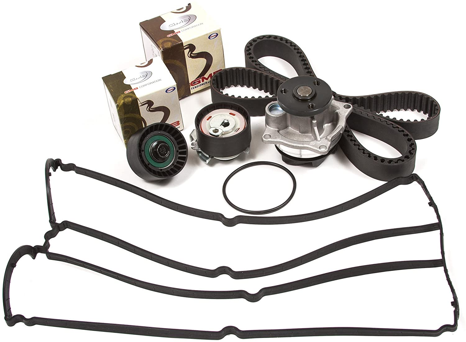 Evergreen TBK294BVCT Compatible With 00-04 Mazda Ford Focus Escape 2.0L ZETEC Timing Belt Kit Valve Cover Gasket Water Pump