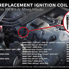 Ignition Coil Pack Set of 6 - Replacement for Bosch 0221504470, 12138616153, 12138657273, 12137594937, 12137562744 - Fits BMW 325i, 335i, 328i, 525i, 530i, 330i, 650i, X3, X5, M3 and more