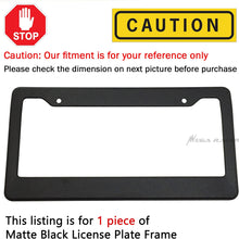 Mega Racer (Pack of 1) JDM Style Matte Black License Plate Frame Front or Rear Cover Holder Tag US Auto Car Sedan Truck SUV RV Van