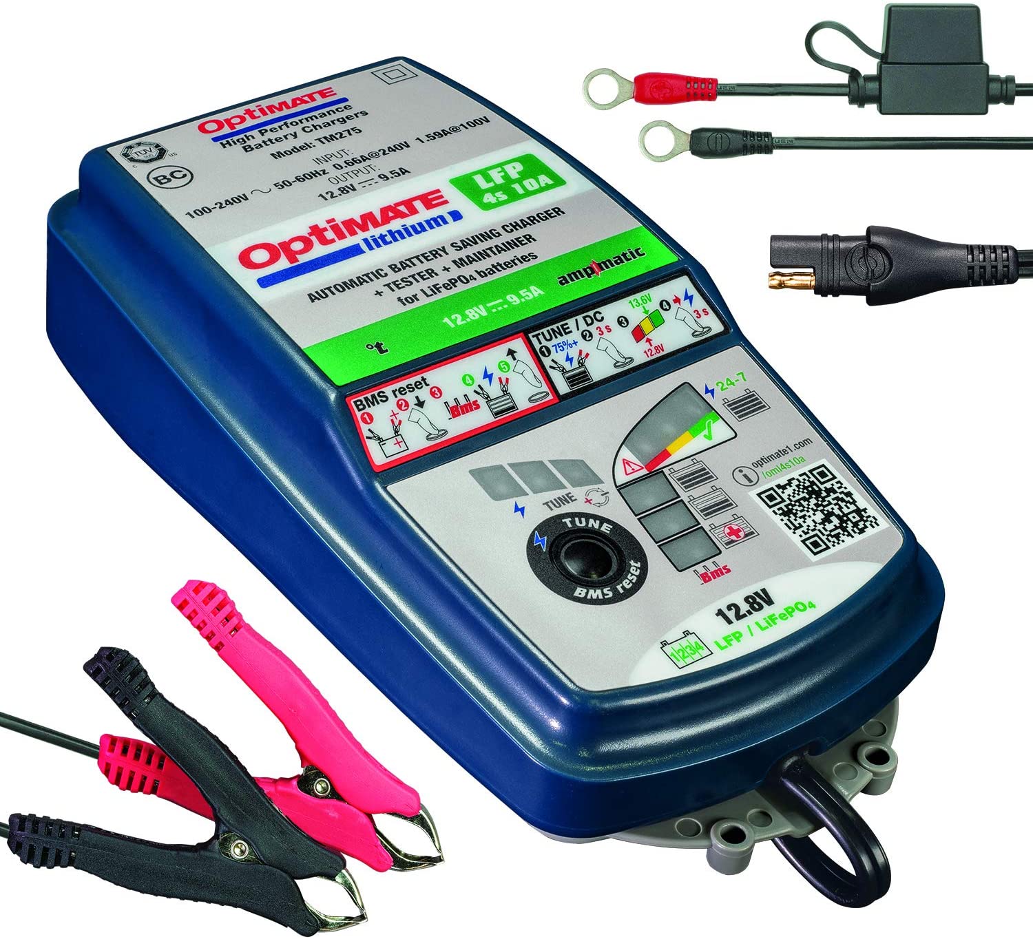 OptiMATE Lithium 4s 10A, TM-275, 10-step 12.8V 10A sealed battery saving charger & maintainer