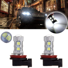 SCITOO White H11 LED Bulbs 8SMD LED Lights with Projector for Fog Light Plug and Play Style,2Pcs