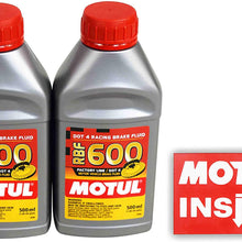 Motul (2 Pack) 100949 RBF 600 DOT 4 100% Synthetic Factory Line Racing Brake Fluid with Premium Motul Sticker (2)