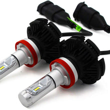 Alla Lighting 2017 X3 Newest 6000lm DIY 3 Colors White Gold Yellow Ice Blue Xtremely Super Bright High Power ZES Chips Mini H11 H8 H9 LED Headlight Conversion Kits Bulbs - 2 Year Warranty (H11)