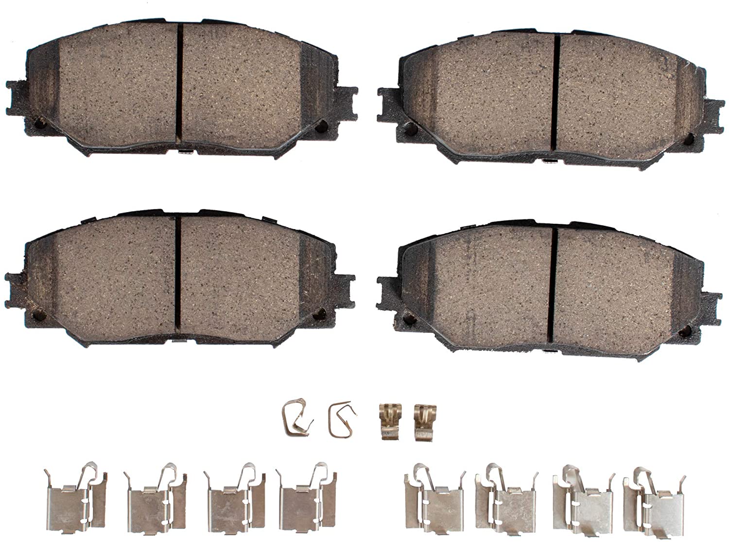 Ceramic Brake Pad Kit (57-1210) with Installation Hardware for Toyota Matrix 09-14, RAV4 06-18 / Pontiac Vibe 09-10 / Scion XB 08-15 / FRONT