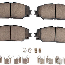Ceramic Brake Pad Kit (57-1210) with Installation Hardware for Toyota Matrix 09-14, RAV4 06-18 / Pontiac Vibe 09-10 / Scion XB 08-15 / FRONT