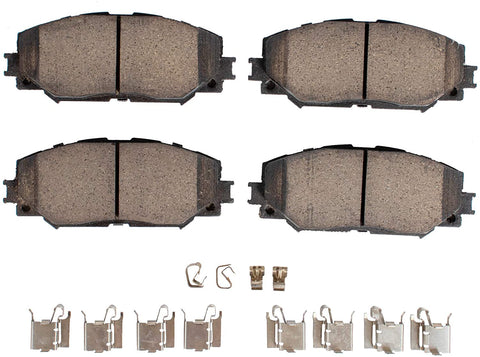 Ceramic Brake Pad Kit (57-1210) with Installation Hardware for Toyota Matrix 09-14, RAV4 06-18 / Pontiac Vibe 09-10 / Scion XB 08-15 / FRONT