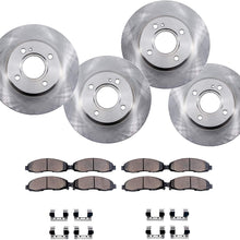 Detroit Axle - Front & Rear Disc Brake Kit Rotors w/Ceramic Pads & Hardware for 1998-1999 Acura CL 2.3L - [1998-2002 Honda Accord 2.3L ONLY]