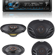 Pioneer Stereo Single DIN Bluetooth In-Dash USB MP3 Auxiliary AM/FM/Digital Media Pandora and Spotify Car Stereo Receiver with Pair of 6.5" and Pair of 6x9" Alphasonik Speakers