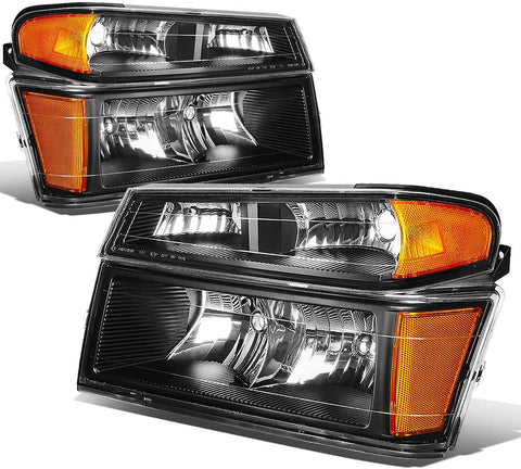 4Pcs Black Housing Amber Corner Headlight Bumper Lamps Replacement for Chevy Colorado GMC Canyon Isuzu i-Series 04-12