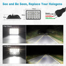 Partsam 4x6 6x4 inch LED Headlights Rectangular Sealed Beam Headlamp H4651 H4652 H4656 H4666 H6545 H4 Socket Hi/Lo Beam Compatible with Peterbilt 379, Kenworth W900, Chevy K5 K10 K20 W3500