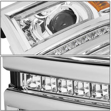 For Chevy Silverado 1500 Pair LED DRL+U Tube Bar Projector Headlight/Lamp Chrome/Amber