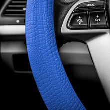 FH Group FH3001 Snake Pattern Silicone Steering Wheel Cover (Blue) with Gift – Universal Fit for Cars Trucks & SUVs