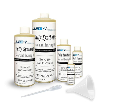 Lube-V Full Synthetic ISO 100 Gear Bearing Oil Lube, Compare-as Mobil SHC 627 (1 Quart (32 oz))