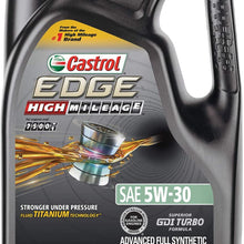 Castrol 03128C EDGE High Mileage 5W-30 Advanced Full Synthetic Motor Oil, 5 quart
