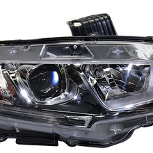Headlight Assembly Compatible with 2016-2019 Honda Civic Halogen Coupe Hatchback Sedan CAPA Passenger Side