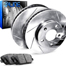 For 2016-2017 Hyundai Tucson Rear eLine Slotted Brake Rotors+Ceramic Brake Pads