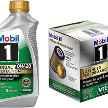 Mobil 1 Annual Protection Synthetic Motor Oil 0W-20, 1-Quart, Single Bundle 1 Extended Performance Oil Filter, M1C-251A, 1-Count