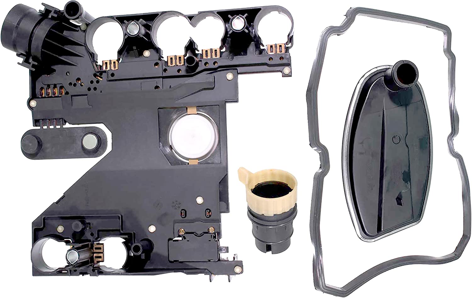 APDTY 028780 Transmission Conductor Plate Complete Kit Includes Valve Body Plate, VSS Vehicle Speed Sensor, Adapter Plug, Filter, Gasket (Replaces Mopar 68049181AA; Mercedes 1402701161, 2035400253)