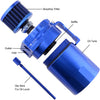 ESPEEDER Universal Aluminum Oil Catch Can Polish Baffled Reservoir Tank Blue with Breather Filter 300ml