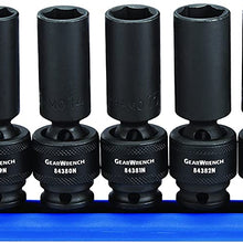GEARWRENCH 10 Pc. 1/2" Drive 6 Point Deep Universal Impact SAE Socket Set - 84943N, Black
